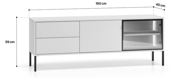 TV stolík Harmona 160 cm s osvetlením - kašmírová