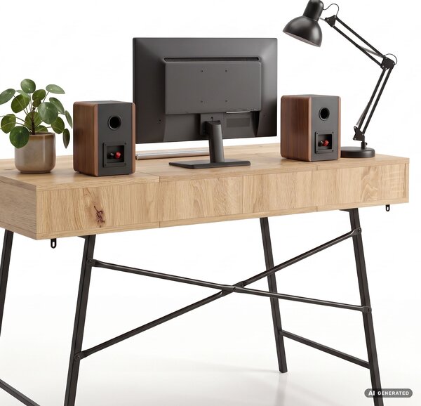 Ak furniture Písací stôl Arden 120 cm čierny/dub Artisan