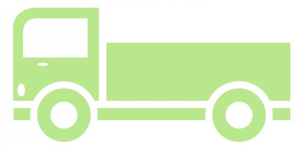 Nákladní auto s nízkou korbou - dětské samolepky na zeď autíčka olivová