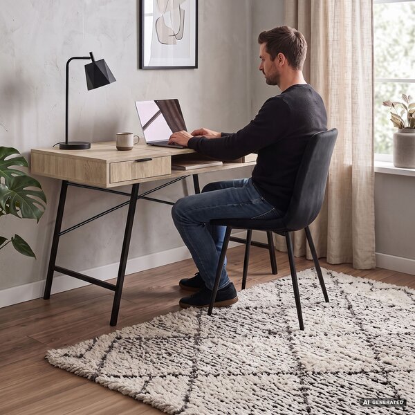 Ak furniture Písací stôl Arden 120 cm čierny/dub Sonoma
