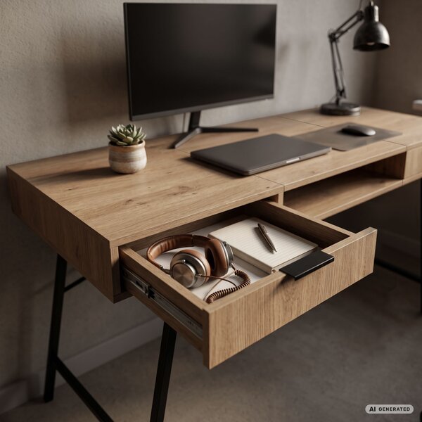 Ak furniture Písací stôl Arden 120 cm čierny/dub Artisan