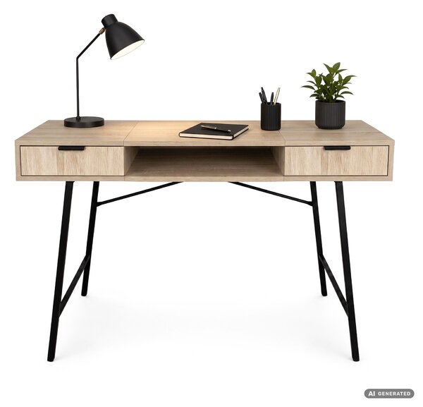 Ak furniture Písací stôl Arden 120 cm čierny/dub Sonoma