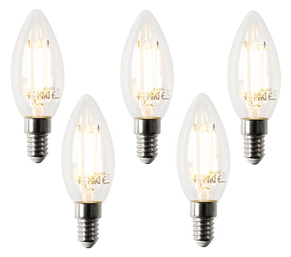 Sada 5 inteligentných LED žiaroviek E14 B35 4,5W 470 lm 2700K