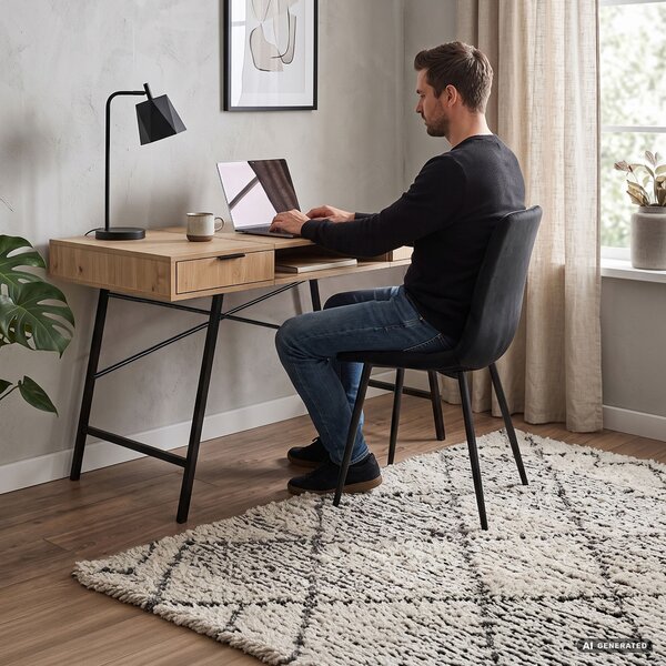 Ak furniture Písací stôl Arden 120 cm čierny/dub Artisan