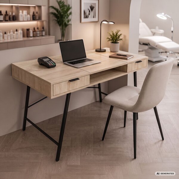 Ak furniture Písací stôl Arden 120 cm čierny/dub Sonoma