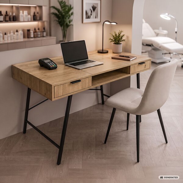 Ak furniture Písací stôl Arden 120 cm čierny/dub Artisan