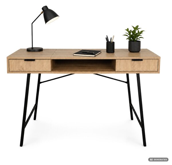 Ak furniture Písací stôl Arden 120 cm čierny/dub Artisan