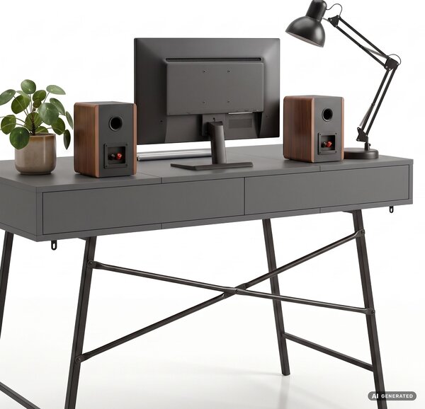 Ak furniture Písací stôl Arden 120 cm grafit/čierny