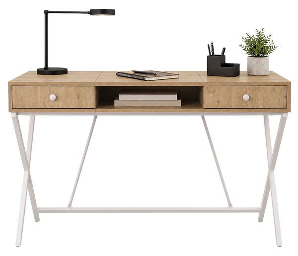Ak furniture Písací stôl Crossline 120 cm biely/dub Artisan