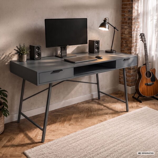 Ak furniture Písací stôl Arden 120 cm grafit/čierny