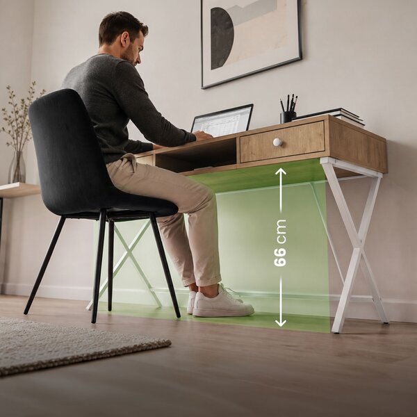 Ak furniture Písací stôl Crossline 120 cm biely/dub Artisan