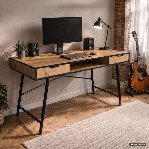 Ak furniture Písací stôl Arden 120 cm dub Craft/čierny