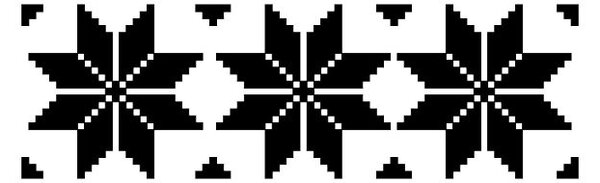 Nórsky vzor hviezdy - samolepiaci bordúra biela