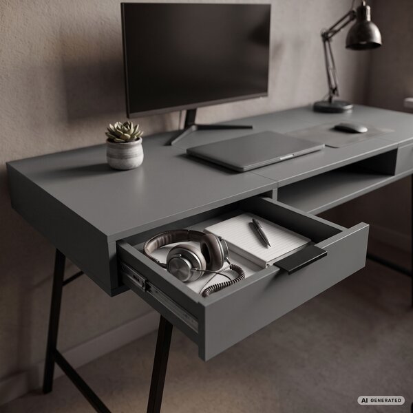 Ak furniture Písací stôl Arden 120 cm grafit/čierny