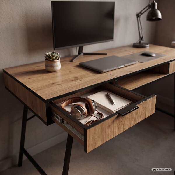 Ak furniture Písací stôl Arden 120 cm dub Craft/čierny