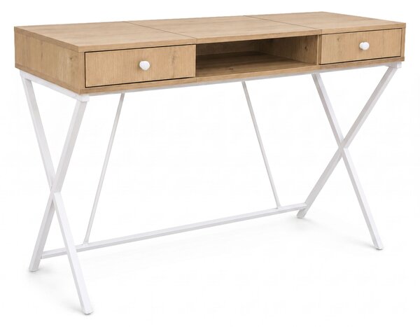 Ak furniture Písací stôl Crossline 120 cm biely/dub Artisan