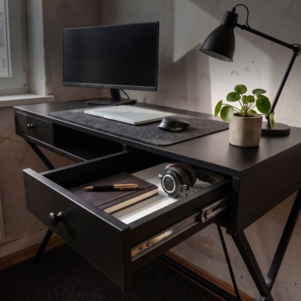 Ak furniture Písací stôl Crossline 120 cm čierny