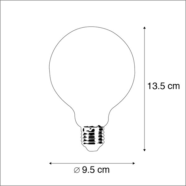 Sada 5 stmievateľných LED žiaroviek E27 G95 5W 470lm 2700K