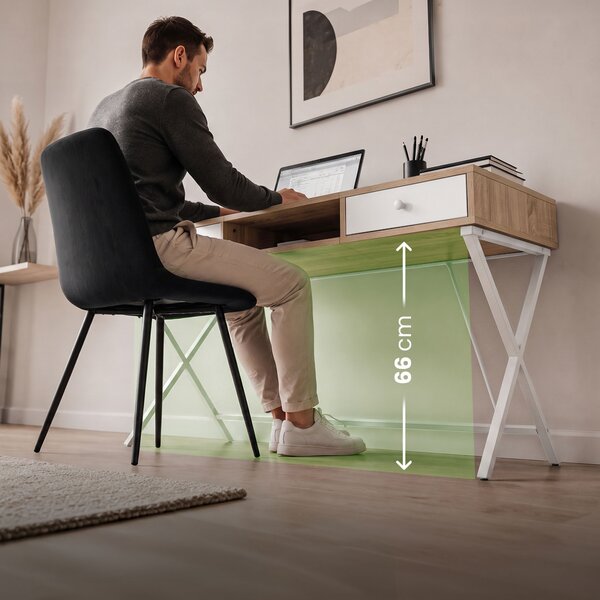 Ak furniture Písací stôl Crossline 120 cm biely/dub Sonoma