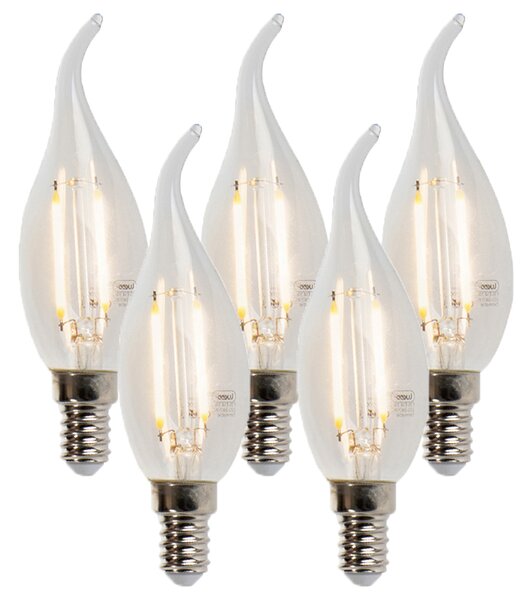 Sada 5 stmievateľných LED vláknových žiaroviek sviečok E14 250lm 2700K