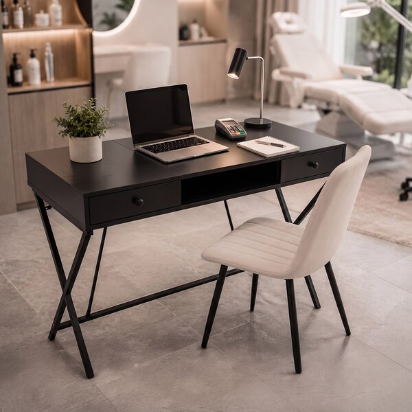 Ak furniture Písací stôl Crossline 120 cm čierny