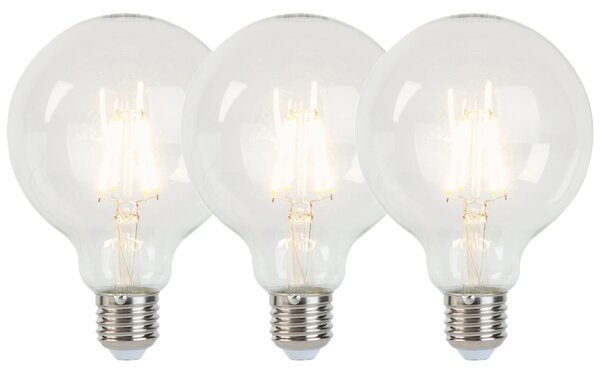 Sada 3 stmievateľných LED žiaroviek E27 G95 5W 470lm 2700K