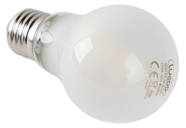 Sada 5 LED žiaroviek E27 s vláknom mliečne sklo A60 2W 180lm 2700K
