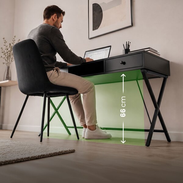 Ak furniture Písací stôl Crossline 120 cm čierny