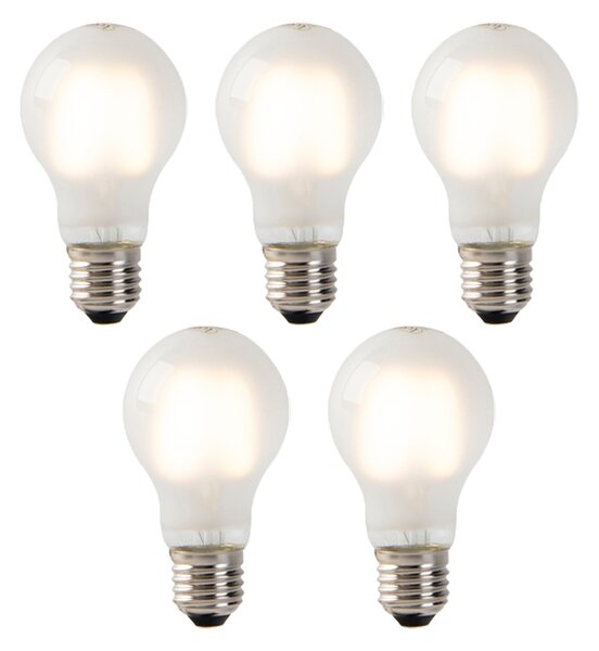 Sada 5 LED žiaroviek E27 s vláknom mliečne sklo A60 2W 180lm 2700K