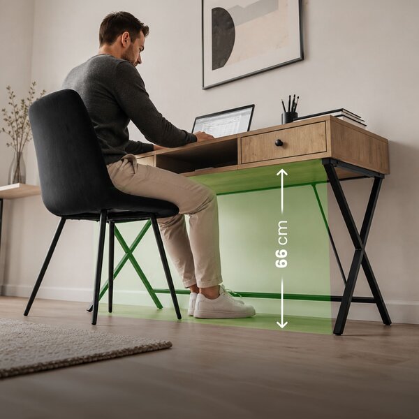 Ak furniture Písací stôl Crossline 120 cm čierny/dub Artisan