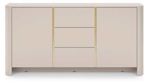 Komoda Sorrenti 168 cm - kašmírová / zlatá