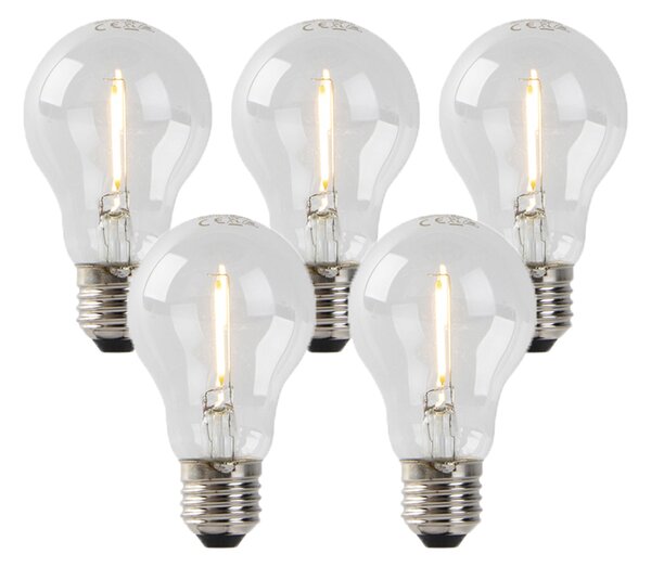 Sada 5 LED žiaroviek E27 A60 1W 80lm 2200K
