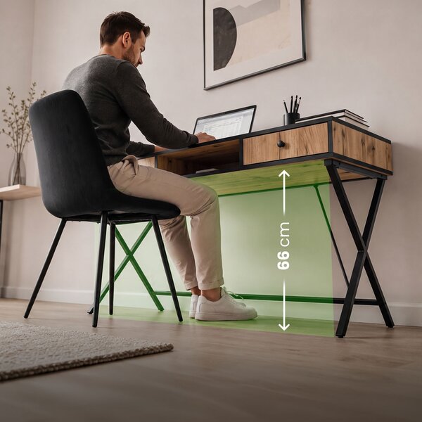 Ak furniture Písací stôl Crossline 120 cm čierny/dub Craft