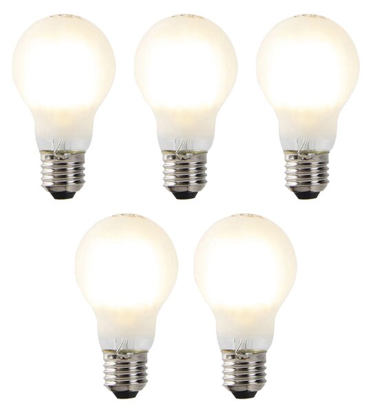 Sada 5 stmievateľných LED žiaroviek E27 A60 matná 7W 806lm 2700K