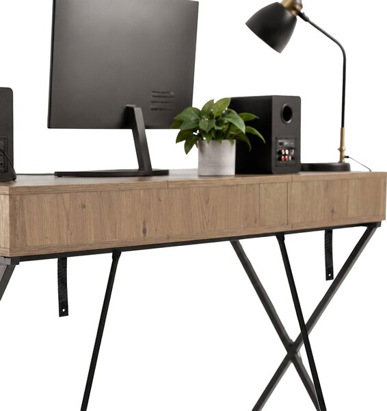 Ak furniture Písací stôl Crossline 120 cm čierny/dub Artisan