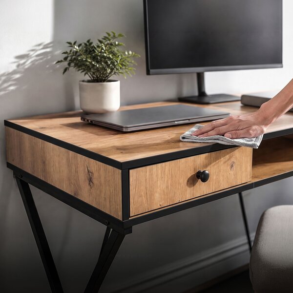Ak furniture Písací stôl Crossline 120 cm čierny/dub Craft
