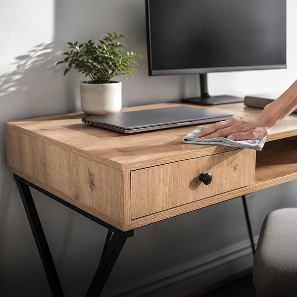 Ak furniture Písací stôl Crossline 120 cm čierny/dub Artisan