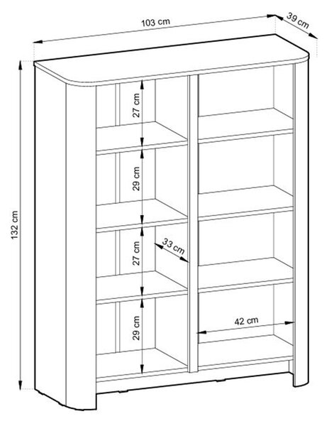 Vysoká komoda Sorrenti 103 cm - kašmírová / zlatá