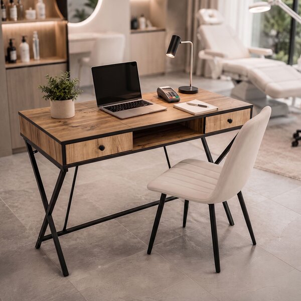 Ak furniture Písací stôl Crossline 120 cm čierny/dub Craft