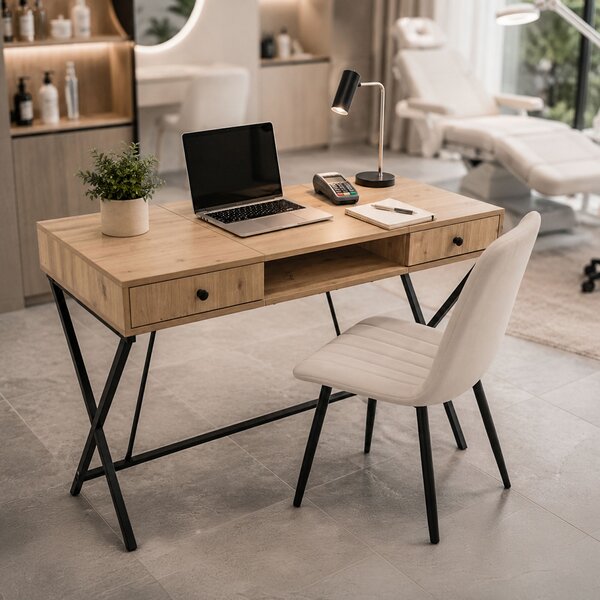 Ak furniture Písací stôl Crossline 120 cm čierny/dub Artisan