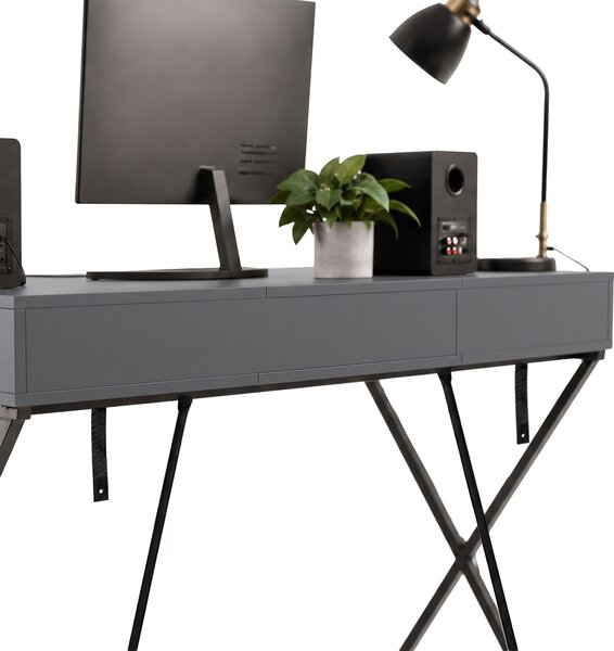 Ak furniture Písací stôl Crossline 120 cm čierny/grafit