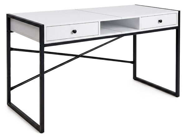 Ak furniture Písací stôl Elonis 123 cm biely/čierny