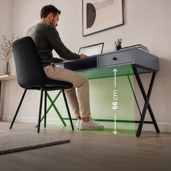 Ak furniture Písací stôl Crossline 120 cm čierny/grafit