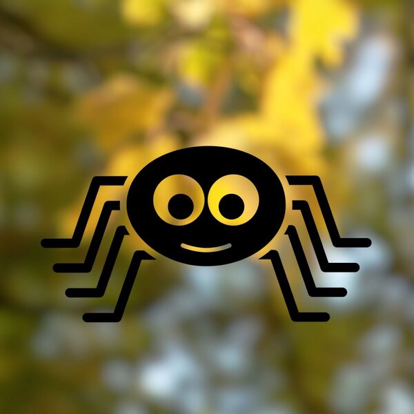 Pavúk - jesenná nálepka na okno studená zelená