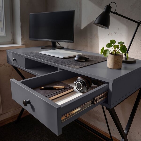 Ak furniture Písací stôl Crossline 120 cm čierny/grafit