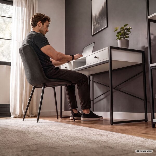 Ak furniture Písací stôl Elonis 123 cm biely/čierny