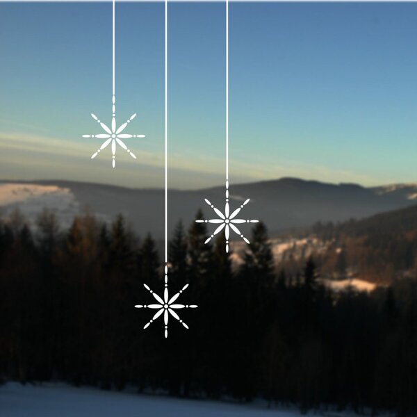 Perlové ozdoby - Vianočné nálepky na okno biela