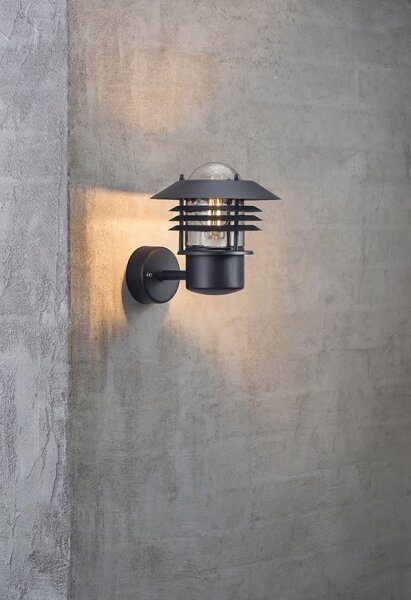 Nordlux - Vonkajšie nástenné svietidlo VEJERS 1xE27/60W/230V IP54 čierna
