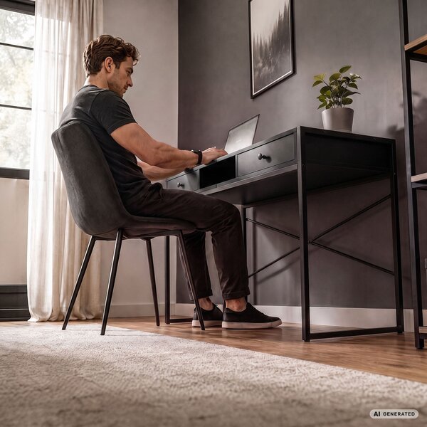Ak furniture Písací stôl Elonis 123 cm čierny