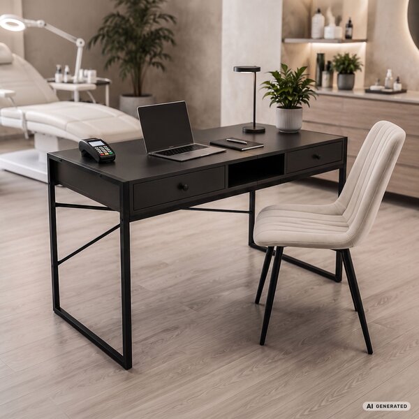 Ak furniture Písací stôl Elonis 123 cm čierny